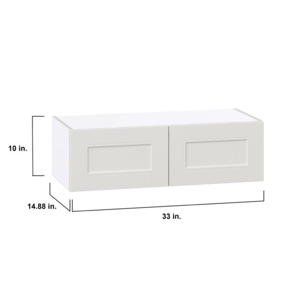 Wisteria Painted Light Gray Recessed Assembled Wall Bridge  Cabinet (33 in. W X 10 in. H X 14 in. D)