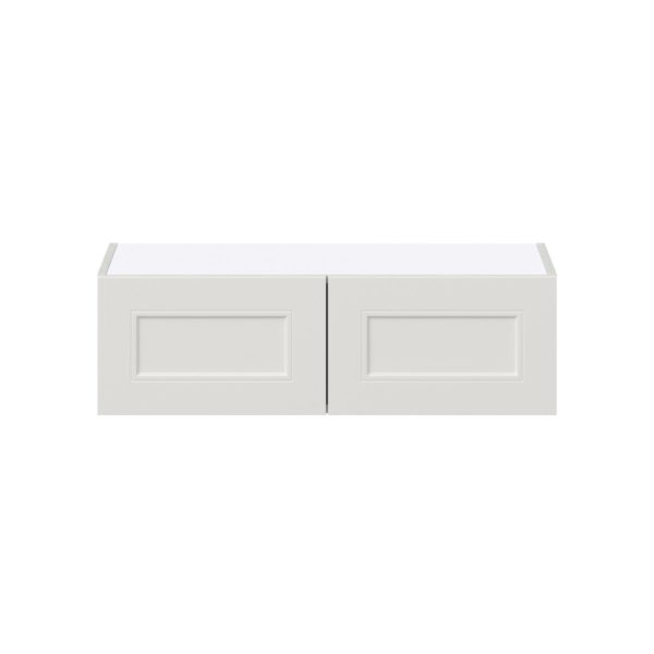 Wisteria Painted Light Gray Recessed Assembled Wall Bridge  Cabinet (33 in. W X 10 in. H X 14 in. D)