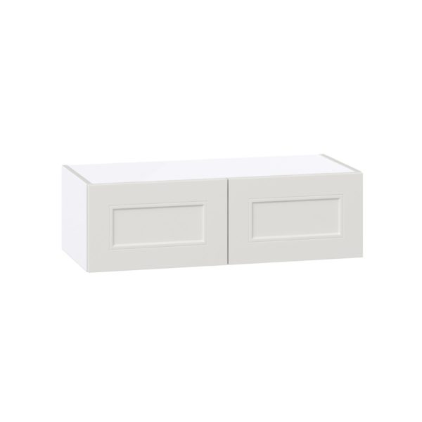 Wisteria Painted Light Gray Recessed Assembled Wall Bridge  Cabinet (33 in. W X 10 in. H X 14 in. D)