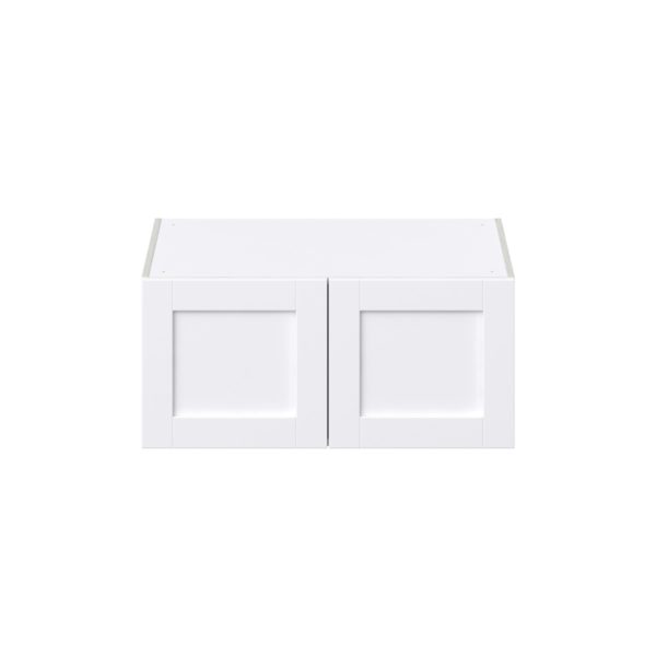 Dahlia Bright White  Shaker Assembled Deep Wall Bridge  Cabinet (33 in. W X 15 in. H X 24 in. D)