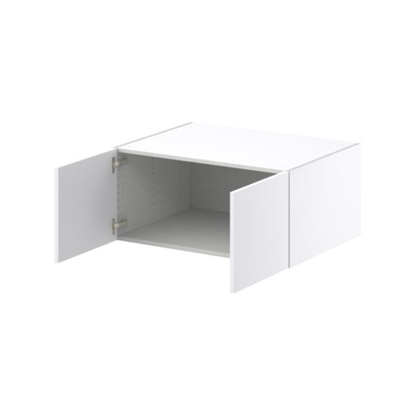 Lily Bright White  Slab Assembled Deep Wall Bridge  Cabinet (33 in. W X 15 in. H X 24 in. D)