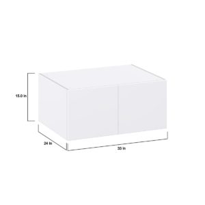 Lily Bright White  Slab Assembled Deep Wall Bridge  Cabinet (33 in. W X 15 in. H X 24 in. D)