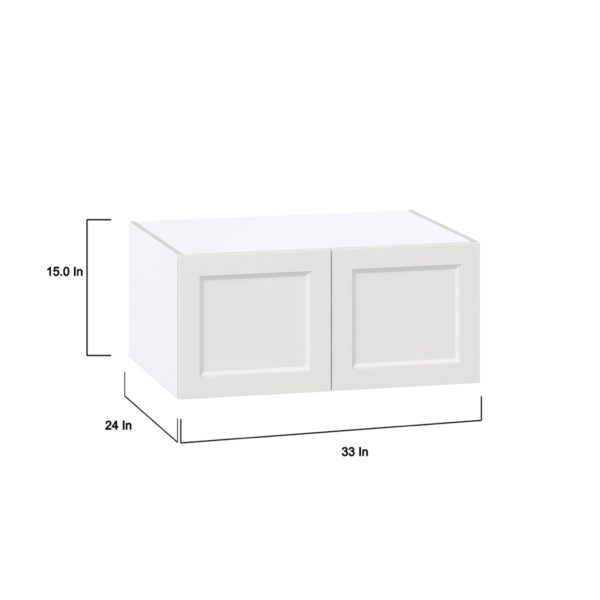 Magnolia Painted Bright White Recessed Assembled Deep Wall Bridge  Cabinet (33 in. W X 15 in. H X 24 in. D)