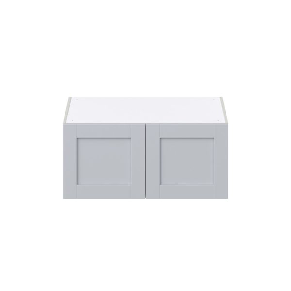 Sea Holly Light Gray  Shaker Assembled Deep Wall Bridge  Cabinet (33 in. W X 15 in. H X 24 in. D)