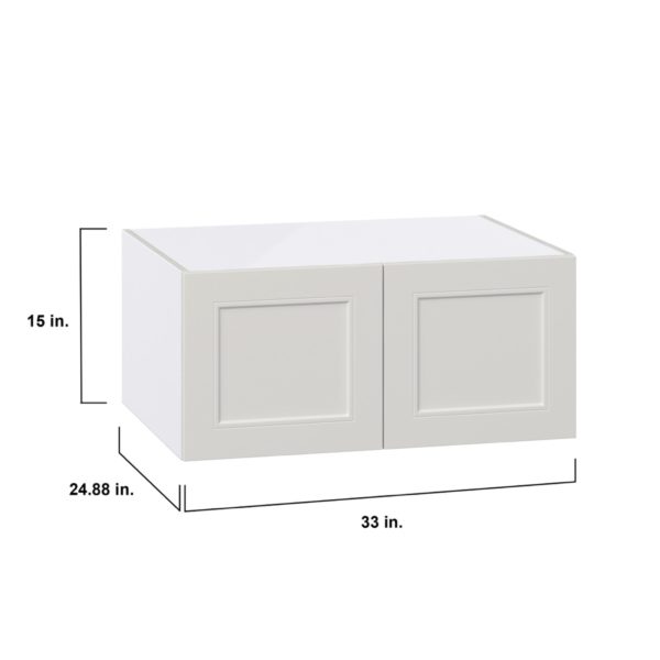 Wisteria Painted Light Gray Recessed Assembled Deep Wall Bridge  Cabinet (33 in. W X 15 in. H X 24 in. D)