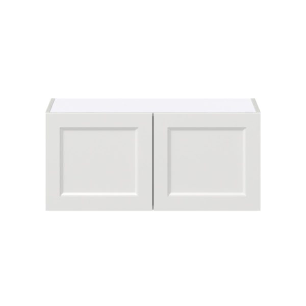 Magnolia Painted Bright White Recessed Assembled Wall Bridge  Cabinet (33 in. W X 15 in. H X 14 in. D)