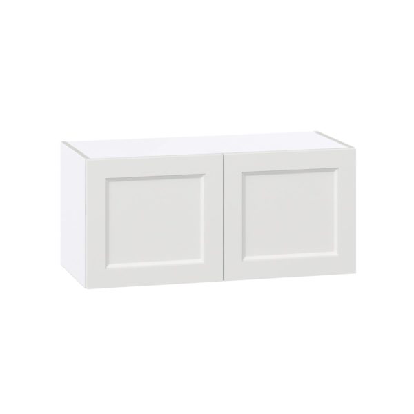 Magnolia Painted Bright White Recessed Assembled Wall Bridge  Cabinet (33 in. W X 15 in. H X 14 in. D)