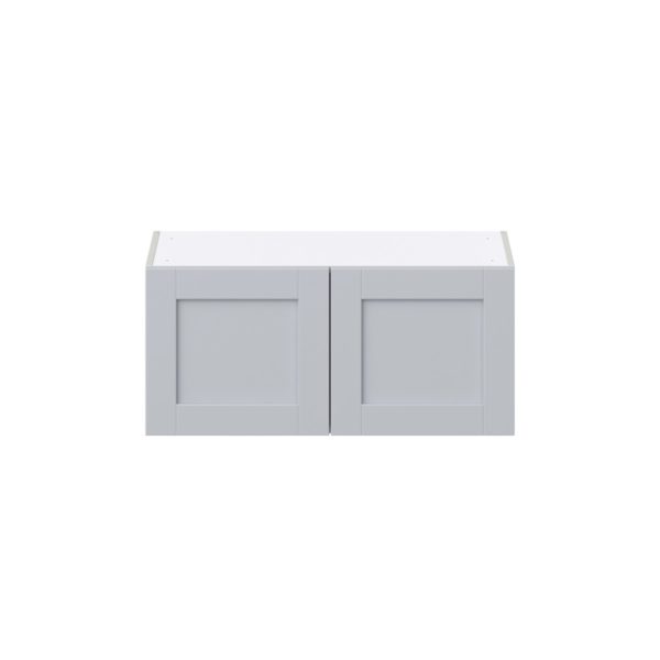 Sea Holly Light Gray  Shaker Assembled Wall Bridge  Cabinet (33 in. W X 15 in. H X 14 in. D)