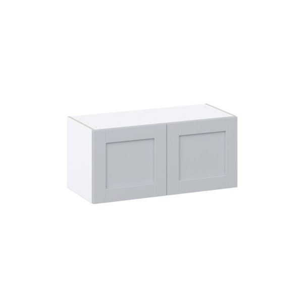 Sea Holly Light Gray  Shaker Assembled Wall Bridge  Cabinet (33 in. W X 15 in. H X 14 in. D)