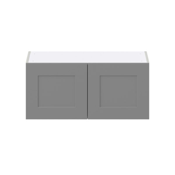 Willow Painted Slate Gray  Shaker Assembled Wall Bridge  Cabinet (33 in. W X 15 in. H X 14 in. D)