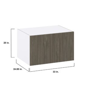 Cordyline Textured Slab Walnut Assembled Deep Wall Bridge  Cabinet (33 in. W X 15 in. H X 24 in. D)