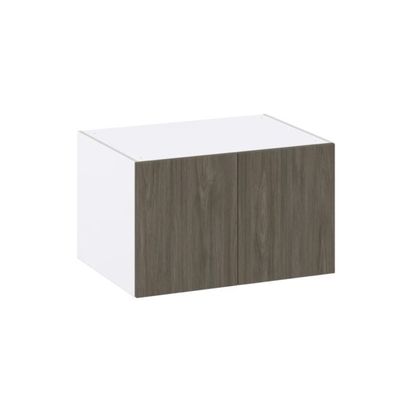 Cordyline Textured Slab Walnut Assembled Deep Wall Bridge  Cabinet (33 in. W X 15 in. H X 24 in. D)