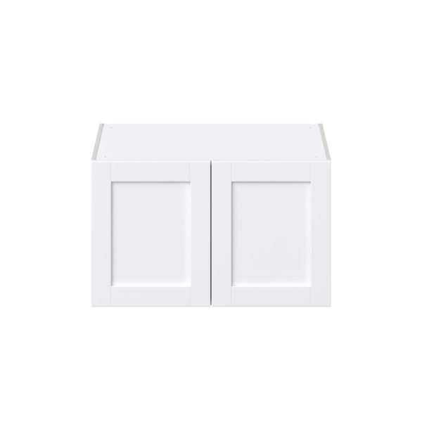 Dahlia Bright White  Shaker Assembled Deep Wall Bridge  Cabinet (33 in. W X 15 in. H X 24 in. D)