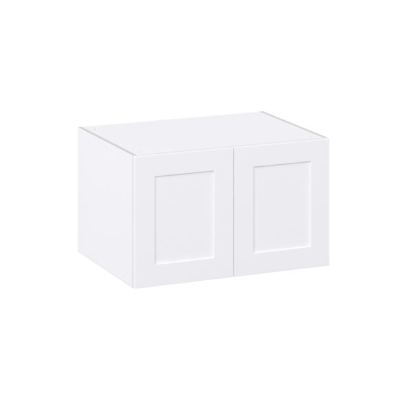 Jasmine Painted Warm White  Shaker Assembled Deep Wall Bridge  Cabinet (33 in. W X 15 in. H X 24 in. D)