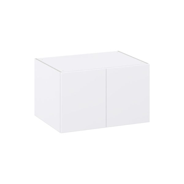 Lily Bright White  Slab Assembled Deep Wall Bridge  Cabinet (33 in. W X 15 in. H X 24 in. D)