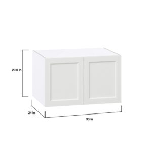 Magnolia Painted Bright White Recessed Assembled Deep Wall Bridge  Cabinet (33 in. W X 15 in. H X 24 in. D)