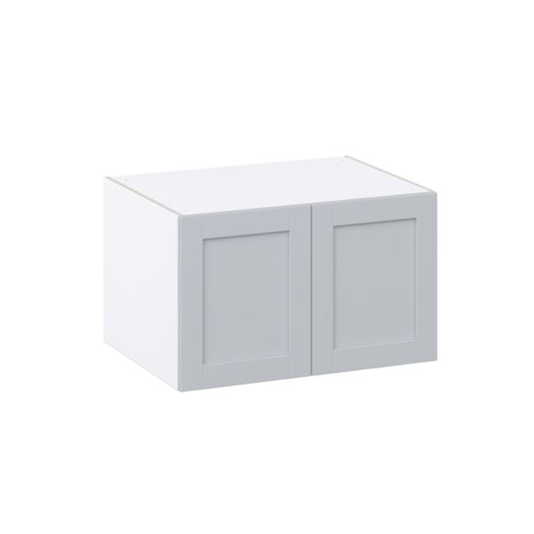 Sea Holly Light Gray  Shaker Assembled Deep Wall Bridge  Cabinet (33 in. W X 15 in. H X 24 in. D)