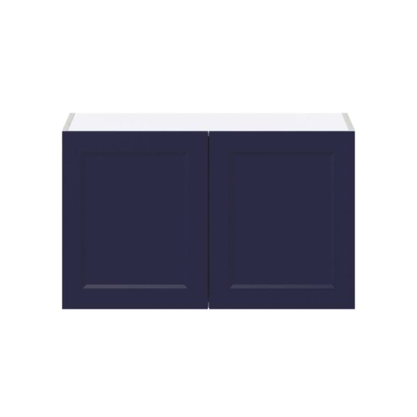 Camellia Painted Midnight Blue Recessed Assembled Wall Bridge  Cabinet (33 in. W X 20 in. H X 14 in. D)