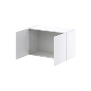 Lily Bright White  Slab Assembled Wall Bridge  Cabinet (33 in. W X 20 in. H X 14 in. D)