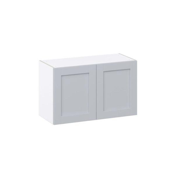 Sea Holly Light Gray  Shaker Assembled Wall Bridge  Cabinet (33 in. W X 20 in. H X 14 in. D)