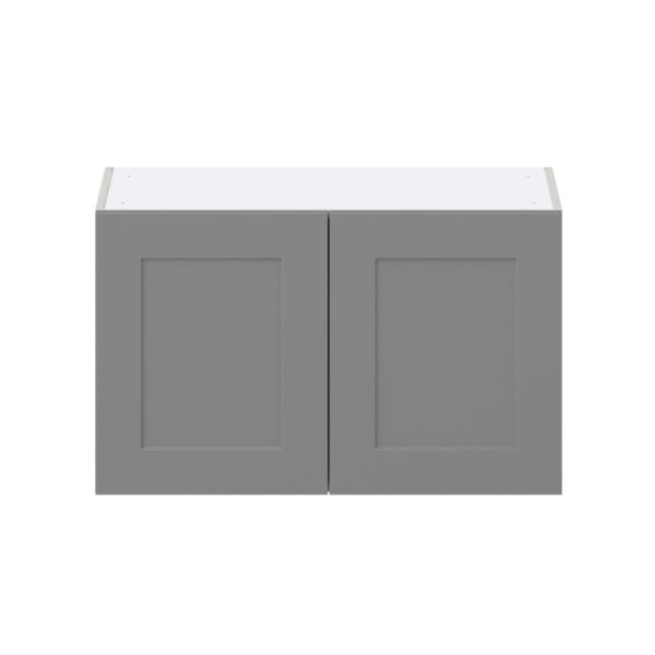 Willow Painted Slate Gray  Shaker Assembled Wall Bridge  Cabinet (33 in. W X 20 in. H X 14 in. D)