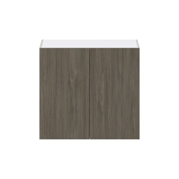 Cordyline Textured Slab Walnut Assembled Wall  Cabinet (33 in. W X 30 in. H X 14 in. D)