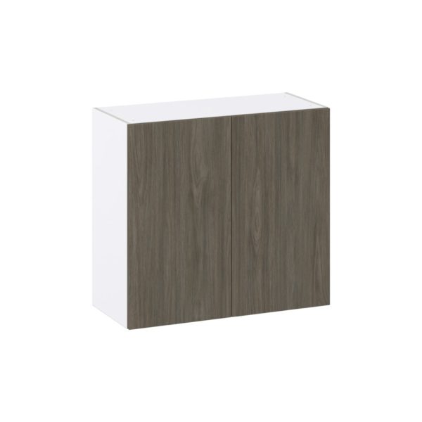 Cordyline Textured Slab Walnut Assembled Wall  Cabinet (33 in. W X 30 in. H X 14 in. D)