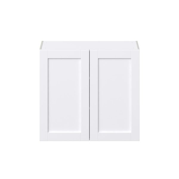 Dahlia Bright White  Shaker Assembled Wall  Cabinet (33 in. W X 30 in. H X 14 in. D)