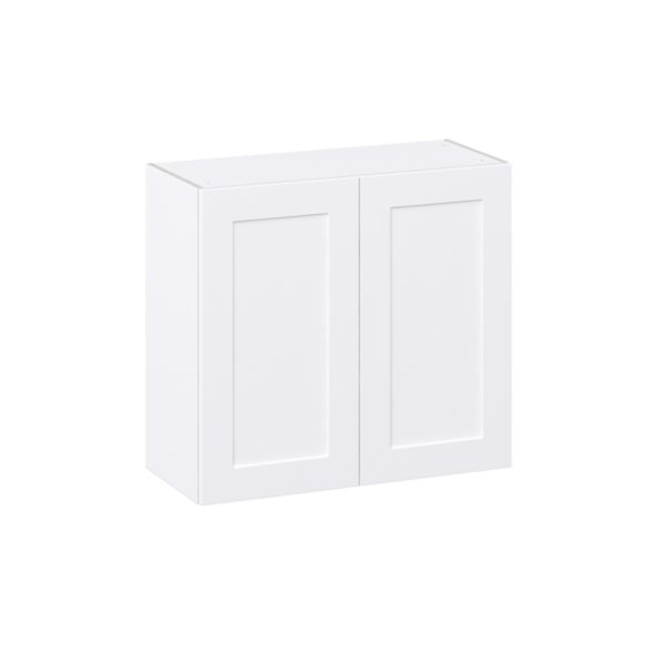 Jasmine Painted Warm White  Shaker Assembled Wall  Cabinet (33 in. W X 30 in. H X 14 in. D)