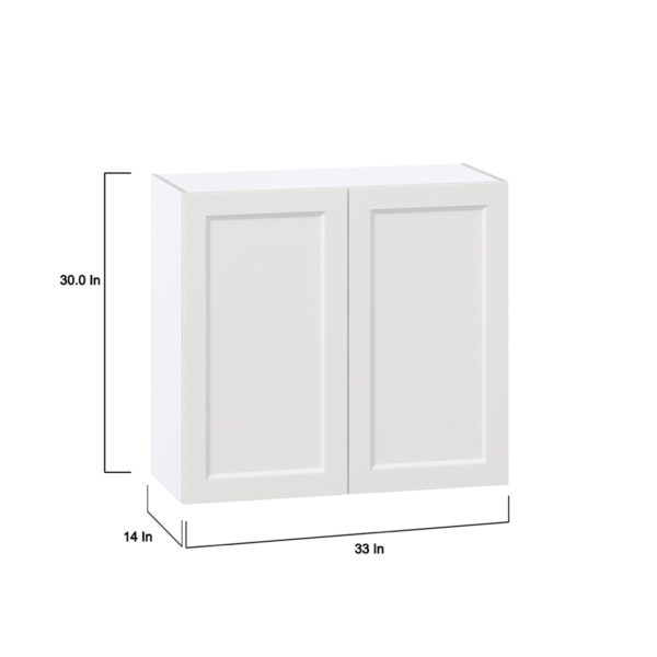 Magnolia Painted Bright White Recessed Assembled Wall  Cabinet (33 in. W X 30 in. H X 14 in. D)