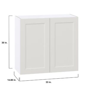 Wisteria Painted Light Gray Recessed Assembled Wall  Cabinet (33 in. W X 30 in. H X 14 in. D)