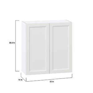 Magnolia Painted Bright White Recessed Assembled Wall  Cabinet (33 in. W X 35 in. H X 14 in. D)