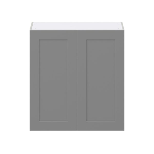 Willow Painted Slate Gray  Shaker Assembled Wall  Cabinet (33 in. W X 35 in. H X 14 in. D)