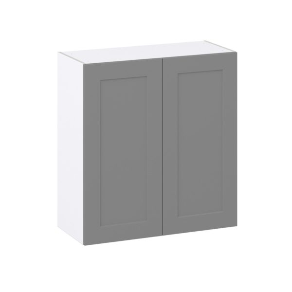 Willow Painted Slate Gray  Shaker Assembled Wall  Cabinet (33 in. W X 35 in. H X 14 in. D)