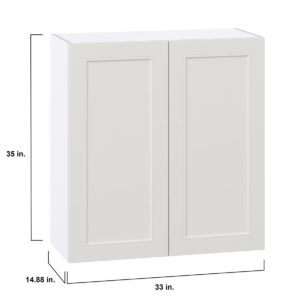 Wisteria Painted Light Gray Recessed Assembled Wall  Cabinet (33 in. W X 35 in. H X 14 in. D)