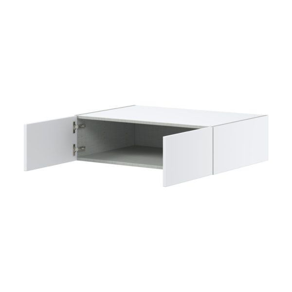 Lily Bright White  Slab Assembled Deep Wall Bridge Cabinet (36 in. W X 10 in. H X 24 in. D)