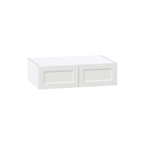 Magnolia Painted Bright White Recessed Assembled Deep Wall Bridge Cabinet (36 in. W X 10 in. H X 24 in. D)