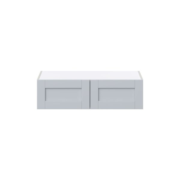 Sea Holly Light Gray  Shaker Assembled Deep Wall Bridge Cabinet (36 in. W X 10 in. H X 24 in. D)