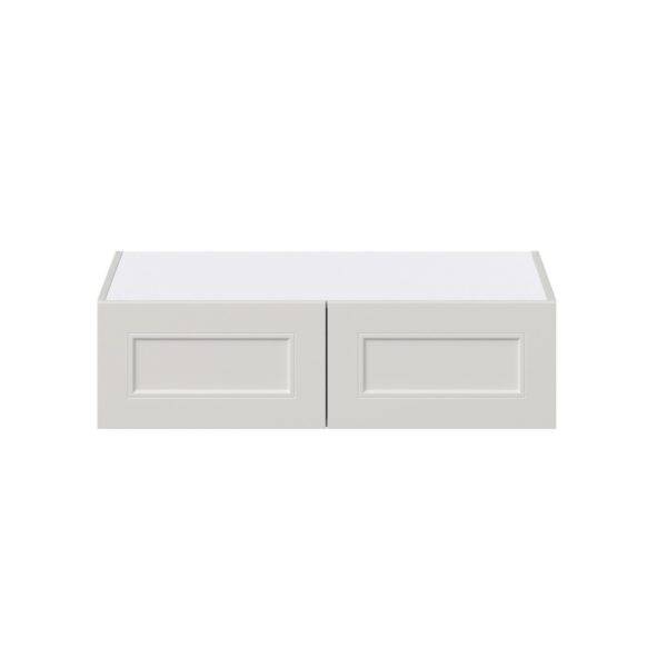 Wisteria Painted Light Gray Recessed Assembled Deep Wall Bridge Cabinet (36 in. W X 10 in. H X 24 in. D)