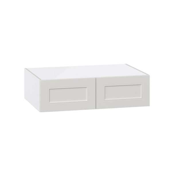 Wisteria Painted Light Gray Recessed Assembled Deep Wall Bridge Cabinet (36 in. W X 10 in. H X 24 in. D)