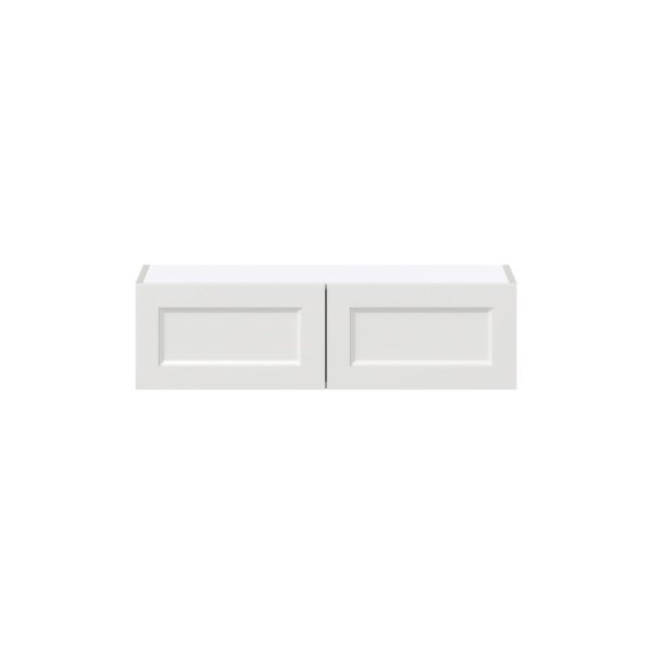 Magnolia Painted Bright White Recessed Assembled Wall Bridge  Cabinet (36 in. W X 10 in. H X 14 in. D)