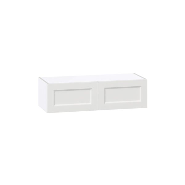 Magnolia Painted Bright White Recessed Assembled Wall Bridge  Cabinet (36 in. W X 10 in. H X 14 in. D)