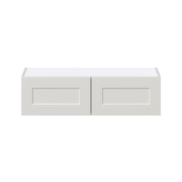 Wisteria Painted Light Gray Recessed Assembled Wall Bridge  Cabinet (36 in. W X 10 in. H X 14 in. D)