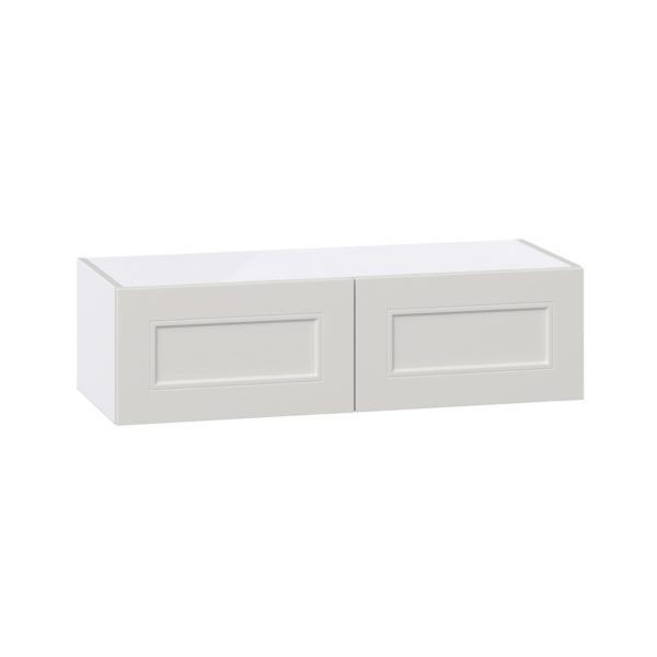 Wisteria Painted Light Gray Recessed Assembled Wall Bridge  Cabinet (36 in. W X 10 in. H X 14 in. D)