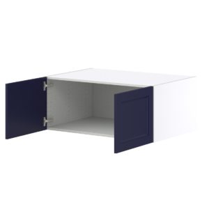 Camellia Painted Midnight Blue Recessed Assembled Deep Wall Bridge  Cabinet (36 in. W X 15 in. H X 24 in. D)