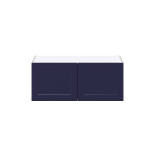 Camellia Painted Midnight Blue Recessed Assembled Deep Wall Bridge  Cabinet (36 in. W X 15 in. H X 24 in. D)