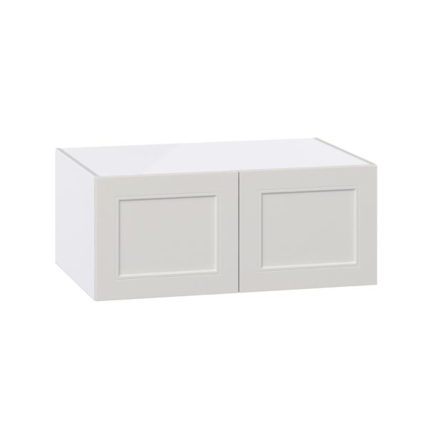 Wisteria Painted Light Gray Recessed Assembled Deep Wall Bridge  Cabinet (36 in. W X 15 in. H X 24 in. D)