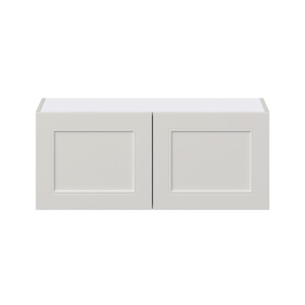 Wisteria Painted Light Gray Recessed Assembled Wall Bridge  Cabinet (36 in. W X 15 in. H X 14 in. D)