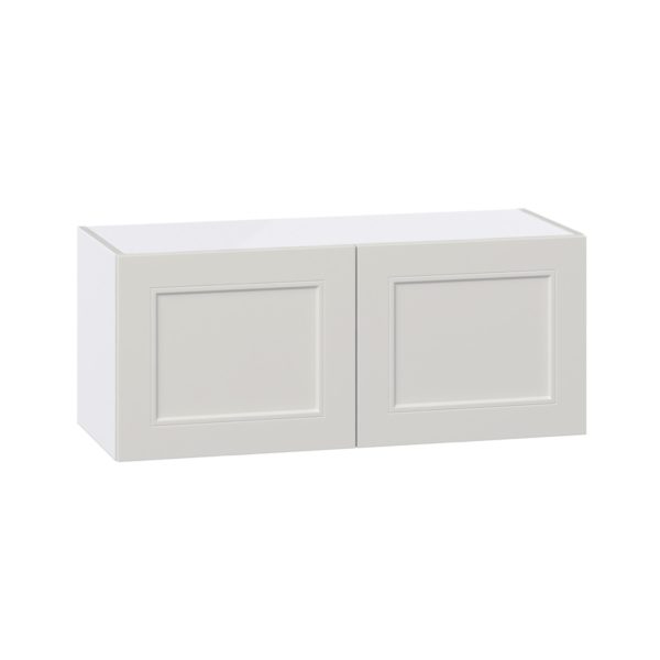 Wisteria Painted Light Gray Recessed Assembled Wall Bridge  Cabinet (36 in. W X 15 in. H X 14 in. D)