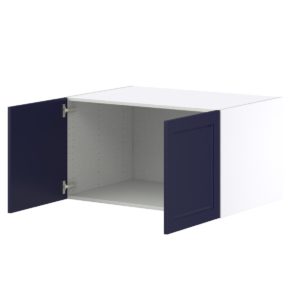 Camellia Painted Midnight Blue Recessed Assembled Deep Wall Bridge  Cabinet (36 in. W X 20 in. H X 24 in. D)